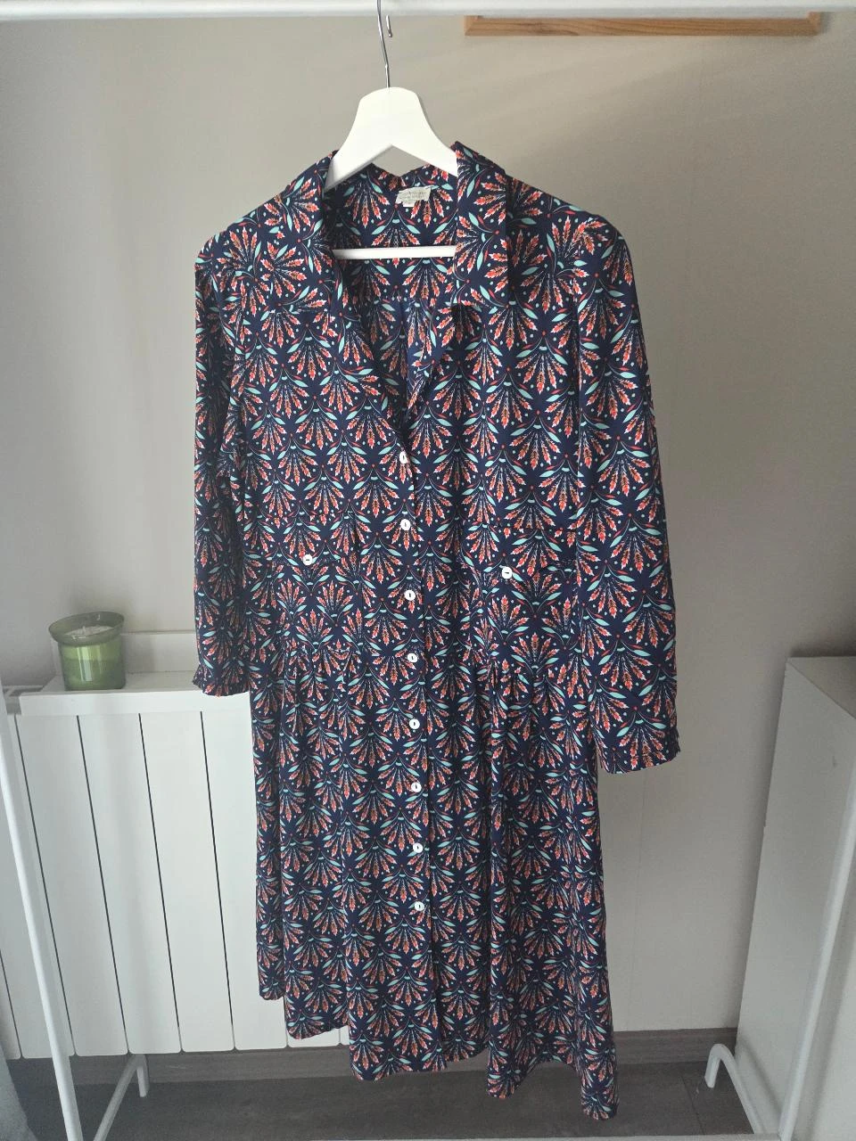 Vestido azul marino floral abotonado • Les Ateliers de la maille Talla 2 (40-42) Casual – photo 3